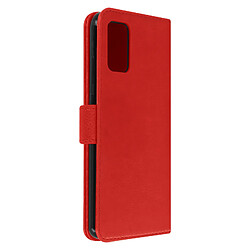 Avizar Étui pour Samsung Galaxy A02s Clapet Portefeuille Fonction Support Vidéo Rouge