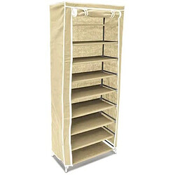 Helloshop26 Armoire étagères à chaussures en tissu pliante 36 paires de chaussures beige 13_0000255_2