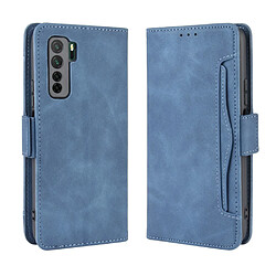 Etui en PU avec plusieurs porte-cartes bleu pour votre Huawei Nova 7 SE/P40 Lite 5G