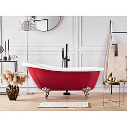 Beliani Baignoire îlot rouge 170 x 76 cm CAYMAN