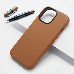 Coque en TPU + PU anti-rayures marron pour votre Apple iPhone 13 6.1 pouces