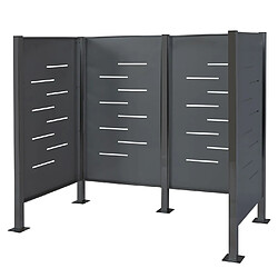 Mendler Clôture pour poubelles HWC-J55, Cache-poubelle Rangement pour poubelles, 150x165x85cm métal ~ anthracite pas cher