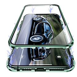 Coque en cadre métallique cadre d'installation magnétique lentille de caméra complète double face vert pour votre Apple iPhone 12 Mini