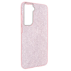 Avizar Coque pour Samsung Galaxy S22 Paillette Amovible Silicone Semi-rigide rose