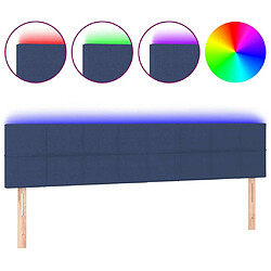 Maison Chic Tête de lit scandinave à LED,meuble de chambre Bleu 160x5x78/88 cm Tissu -MN11761