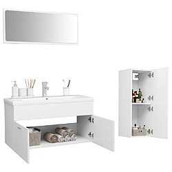 Avis Maison Chic Ensemble de meubles de salle de bain,Armoire rangement Bain Blanc Aggloméré -MN79782