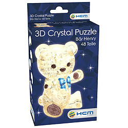 HCM Kinzel- HCM Kinzel-59191-Puzzle 3D Crystal-Ours Henry-Puzzle à emboîter pour Adultes et enfants-48 pièces-Marron Clair-A partir de 14 Ans, 59191 pas cher