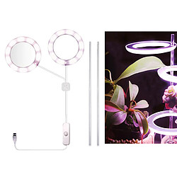 Acheter LED Grow Light Lampe Pour Plante En Pot D'intérieur à Spectre Complet Double Têtes Blanc