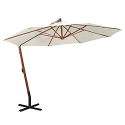 Maison Chic Parasol Jardin | Parasol 350 cm Poteau de bois Blanc - GKD67180