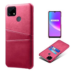 Coque en TPU + PU avec double porte-cartes rose pour votre Realme C25