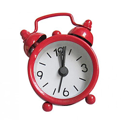 Mini belle horloge analogique réveil double bell pour la décoration de la chambre d'enfant rouge