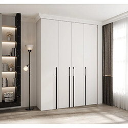 Abiks Meble Armoire à portes battantes Como 3 245,5/180/50 4 portes (blanc/noir)