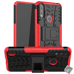 Htdmobiles Coque rigide anti choc pour Motorola Moto E7i Power + film ecran - ROUGE