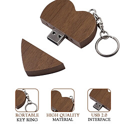 Wewoo Clé USB Couple de bois MicroDrive 16 Go USB 2.0 en forme de coeur avec disque U couleur pas cher