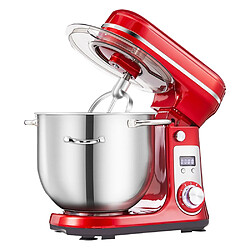 BioloMix BM601 Batteur sur socle de cuisine 1200 W, fouet à œufs, pétrisseur de pâte à gâteau, capacité de 6 L, bol en acier inoxydable