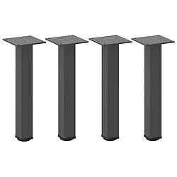 vidaXL Pieds de table basse 4 pcs anthracite 30-32 cm acier