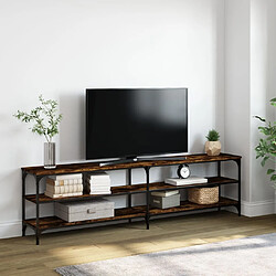 Maison Chic Meuble TV scandinave - Banc TV pour salon chêne fumé 180x30x50 cm bois d'ingénierie et métal -MN31130