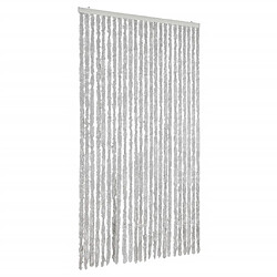 vidaXL Rideau anti-mouches gris 100x230 cm chenille