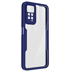 Avizar Coque pour Xiaomi Redmi Note 11 Pro 5G Dos Rigide et Avant Souple Contour bleu