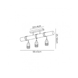 Luminaire Center Suspension 3 ampoules Laiton antique,Chêne