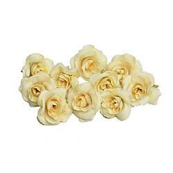 Wewoo Fleurs Artificielles 10 Ensembles 4cm Fleur Artificielle Soie Rose Tête De Pour La Maison De Mariage Décoration Jaune