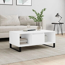 Maison Chic Table basse,Table Console Table d'appoint, Table pour salon Blanc 90x50x36,5 cm Bois d'ingénierie -MN26846