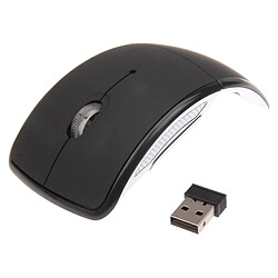 Wewoo Souris sans fil noir Sans 2.4GHz 800-1200-1600dpi Snap-in émetteur-récepteur pliage sans optique /