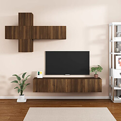 vidaXL Ensemble de meubles TV 7 pcs Chêne marron Bois d'ingénierie