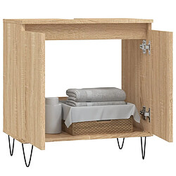 Avis Maison Chic Armoire de bain,Meuble de rangement de salle de bain,Meuble haut chêne sonoma 58x33x60 cm bois d'ingénierie -GKD751709