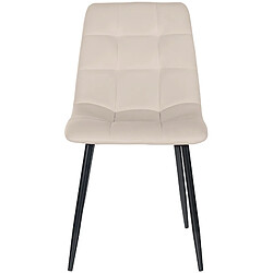 Decoshop26 Lot de 4 chaises de salle à manger style moderne et confortable en tissu velours crème et métal noir 10_0001794 pas cher