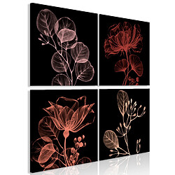 Artgeist Tableau - Glowing Flowers (4 Parts) [40x40]