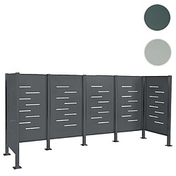 Mendler Clôture pour poubelles HWC-J55, Cache-poubelle Rangement pour poubelles, 150x325x85cm métal ~ anthracite