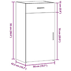 vidaXL Buffet blanc 50x42,5x93 cm bois d'ingénierie pas cher