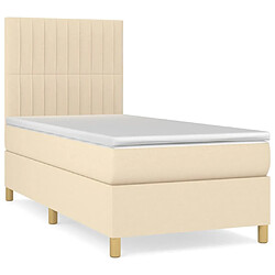 vidaXL Sommier à lattes de lit avec matelas Crème 80x200 cm Tissu