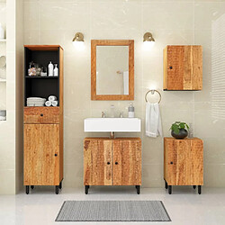 Avis Maison Chic Armoire de salle de bain,Meuble de rangement,Meuble haut 38x33x160 cm bois massif d'acacia -GKD597679