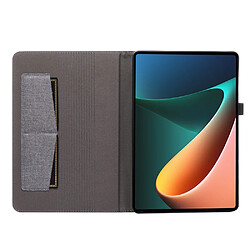 Etui en PU avec support et porte-carte pour votre Xiaomi Pad 5/Pad 5 Pro - gris