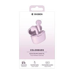 Ecouteurs True Wireless COLORBUDS Rose Bigben pas cher