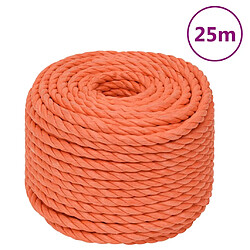 vidaXL Corde de travail Orange 10 mm 25 m Polypropylène