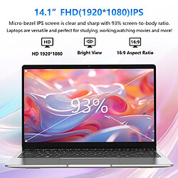 Ordinateur Portable 14.1 Pouces 8GB 512GB Windows 11 Intel Celeron Quad Core YONIS pas cher