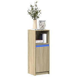 vidaXL Buffet avec LED chêne sonoma 38x34x100 cm bois d'ingénierie