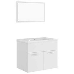 vidaXL Ensemble de meubles de salle de bain Blanc Aggloméré