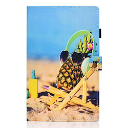 Etui en PU motif imprimé avec support et porte-cartes ananas pour votre Lenovo Tab M10 Plus TB-X606F