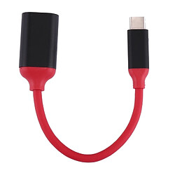 Wewoo Adaptateur rouge pour Samsung Galaxy S8 et S8 + / LG G6 / Huawei P10 P10 Plus / Oneplus 5 / Xiaomi Mi6 Max 2 / autres Smartphones Tête d'alliage d'aluminium de 15cm USB-C / Type-C 3.1 mâle à USB 3.0 Câble d'adaptateur de convertisseur femelle OTG,