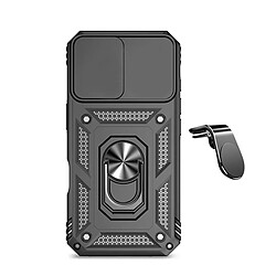 L Kit De Support Magnétique De Voiture Pour Conduite Sûre + Couverture De Fenêtre Coulissante De Défenseur Militaire Magnétique Phonecare Compatible avec Apple iPhone 16 - Noir