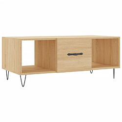 vidaXL Table basse chêne sonoma 102x50x40 cm bois d'ingénierie