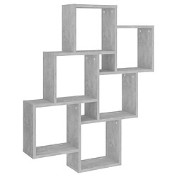 Maison Chic Étagère cube murale,Etagère de rangement flottante Gris béton 78x15x93 cm Aggloméré -MN74419