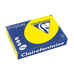 Ramette papier couleur Clairefontaine Trophée couleurs vives A4 160 gr - 250 feuilles - jaune soleil