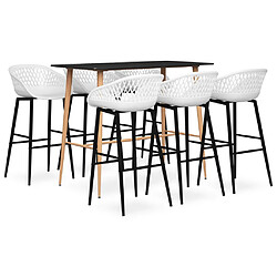 vidaXL Ensemble de bar 7 pcs Noir et blanc