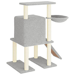 Arbre à chat avec griffoirs,niche pour chat en sisal Gris clair 96,5 cm -MN28326 pas cher