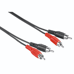 HAMA Câble audio, 2 fiches RCA mâles - 2 fiches RCA mâles, 1,5 m